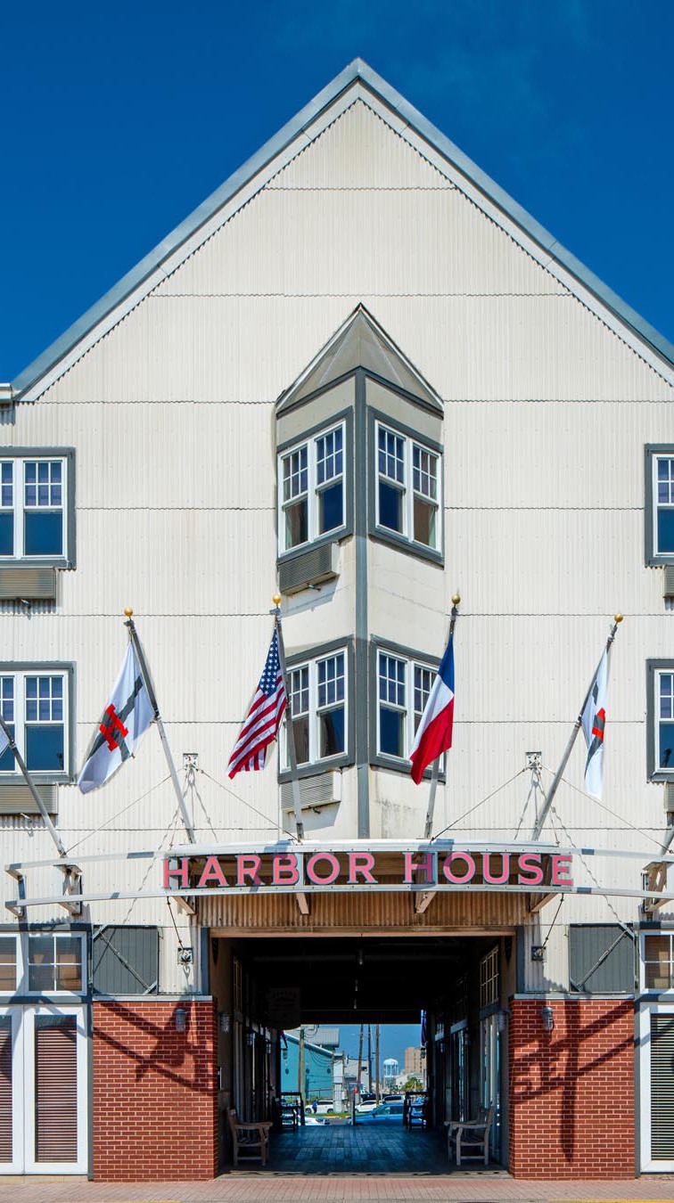 Entrance to Harbor House Hotel in Galveston, TX