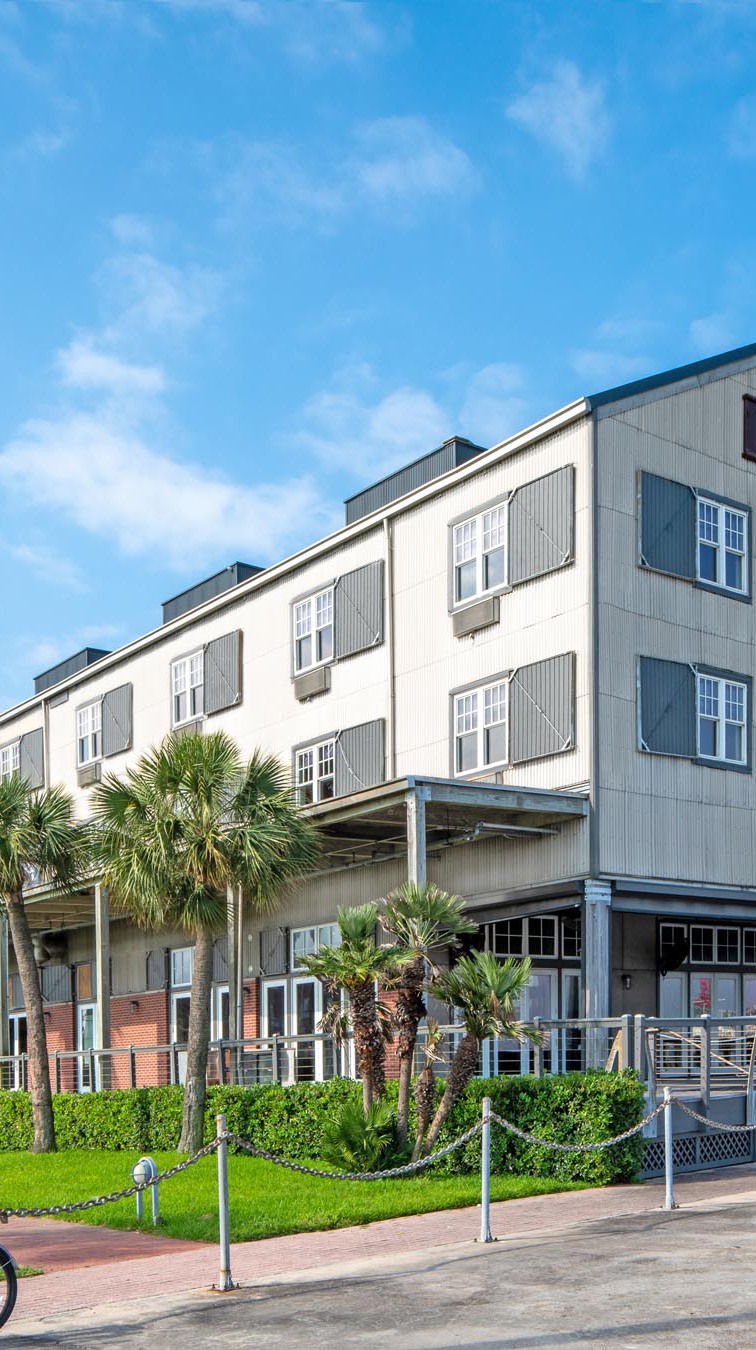 Exterior of Harbor House Hotel in Galveston, TX